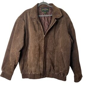 Vintage Cambridge Classics Brown‎ Suede Bomber Jacket XL